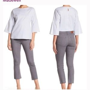 Madewell Cali Demi boot raw hem distressed gray